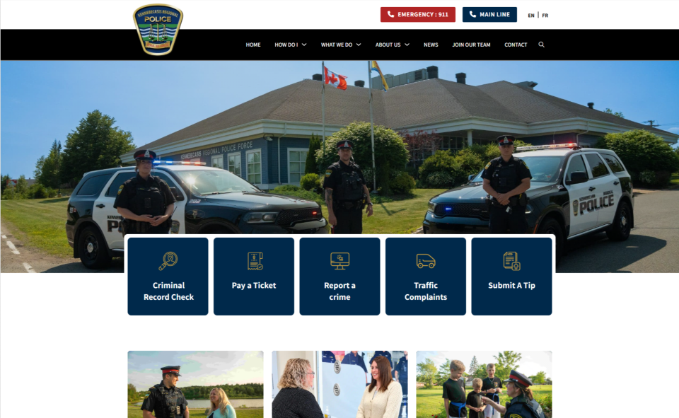 Kennebecasis Regional Police website preview