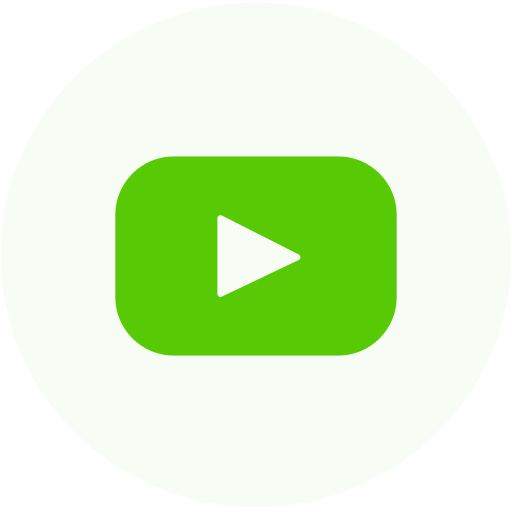 A green youtube icon in a white circle, perfect for web design services.