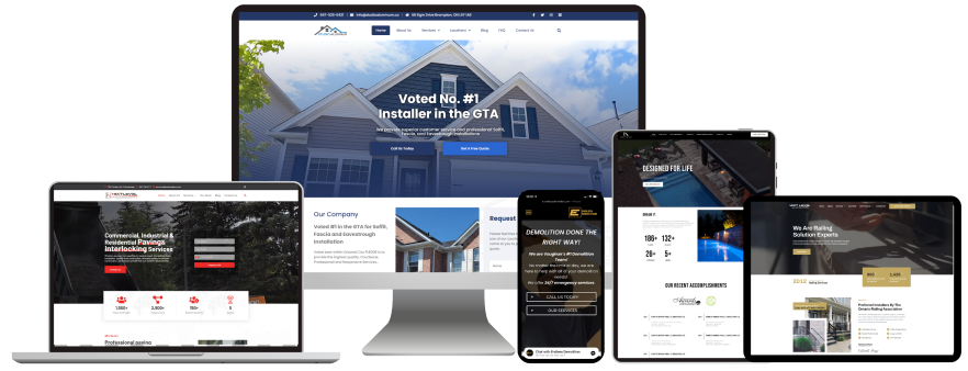 A professional and user-friendly website for a home repair company designed by our web design service.