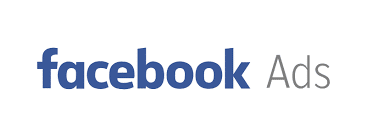 The Facebook ads logo on a white background for online advertising.