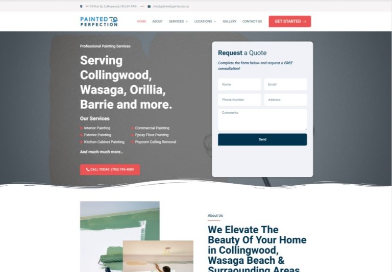 A website design for a cleaning company.